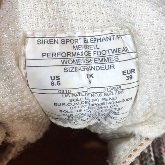 Merrell Siren Sport Tan Pink Leather Mesh Vibram Trail Hiking Shoes Womens 8.5 - Picture 10 of 10